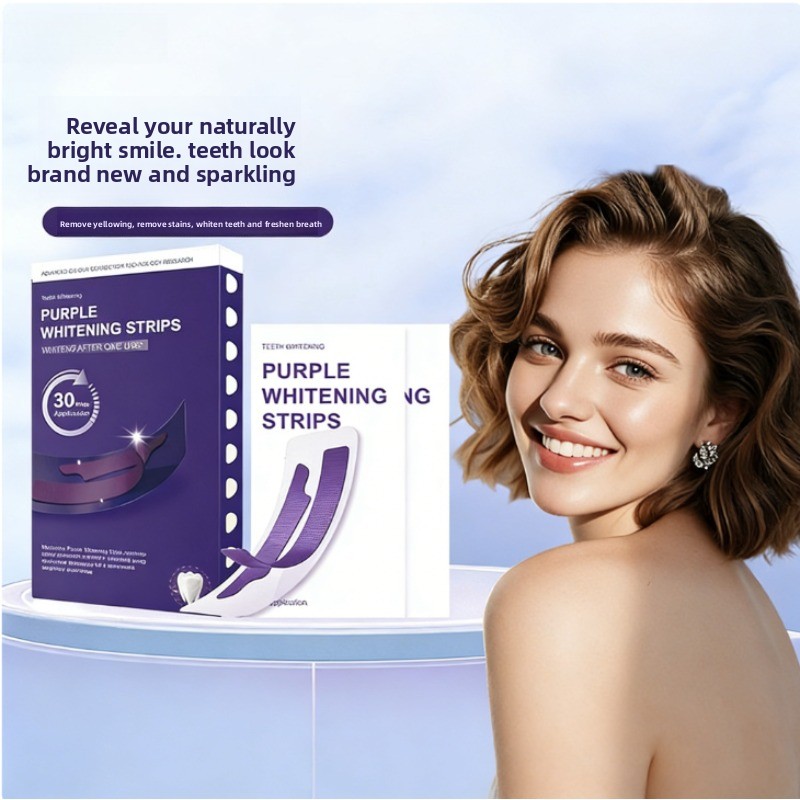 Teeth Whitening Strips - V34 Mor Işıltılı Kuru Diş Beyazlatma