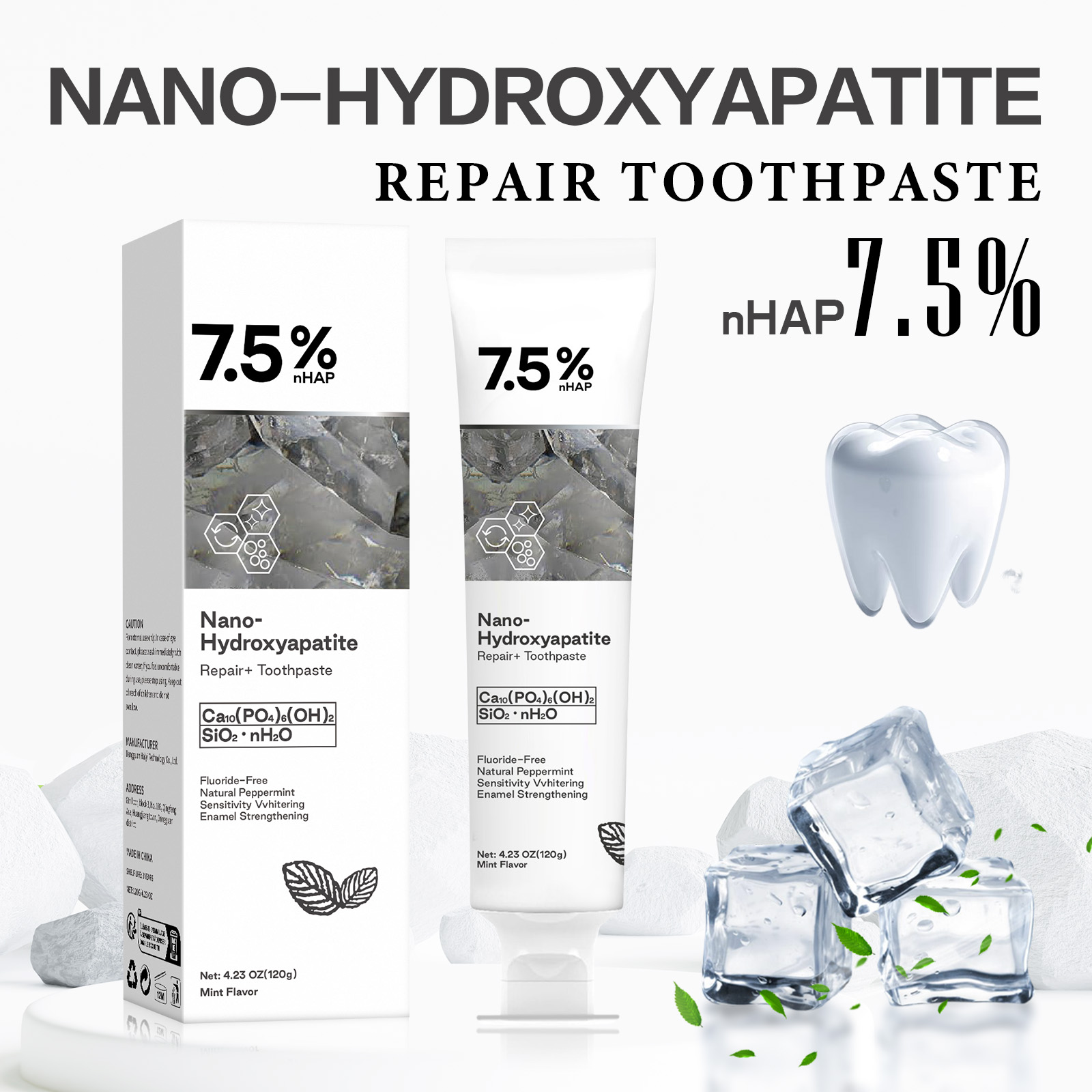 Teeth Whitening Toothpaste - Nano Hidroksiapatit Diş Macunu Kahve Çay