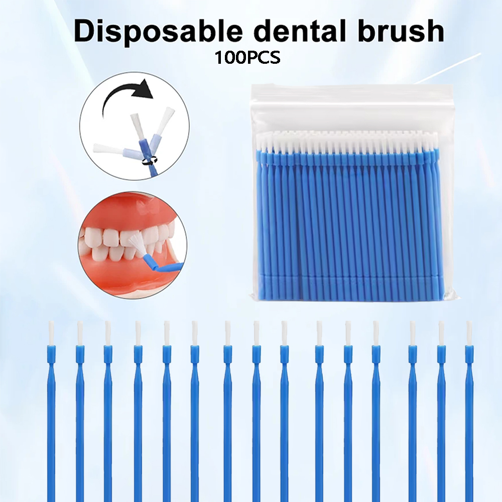 Teeth Whitening Brush - 100 Adet Diş Tek Kullanımlık Mikro