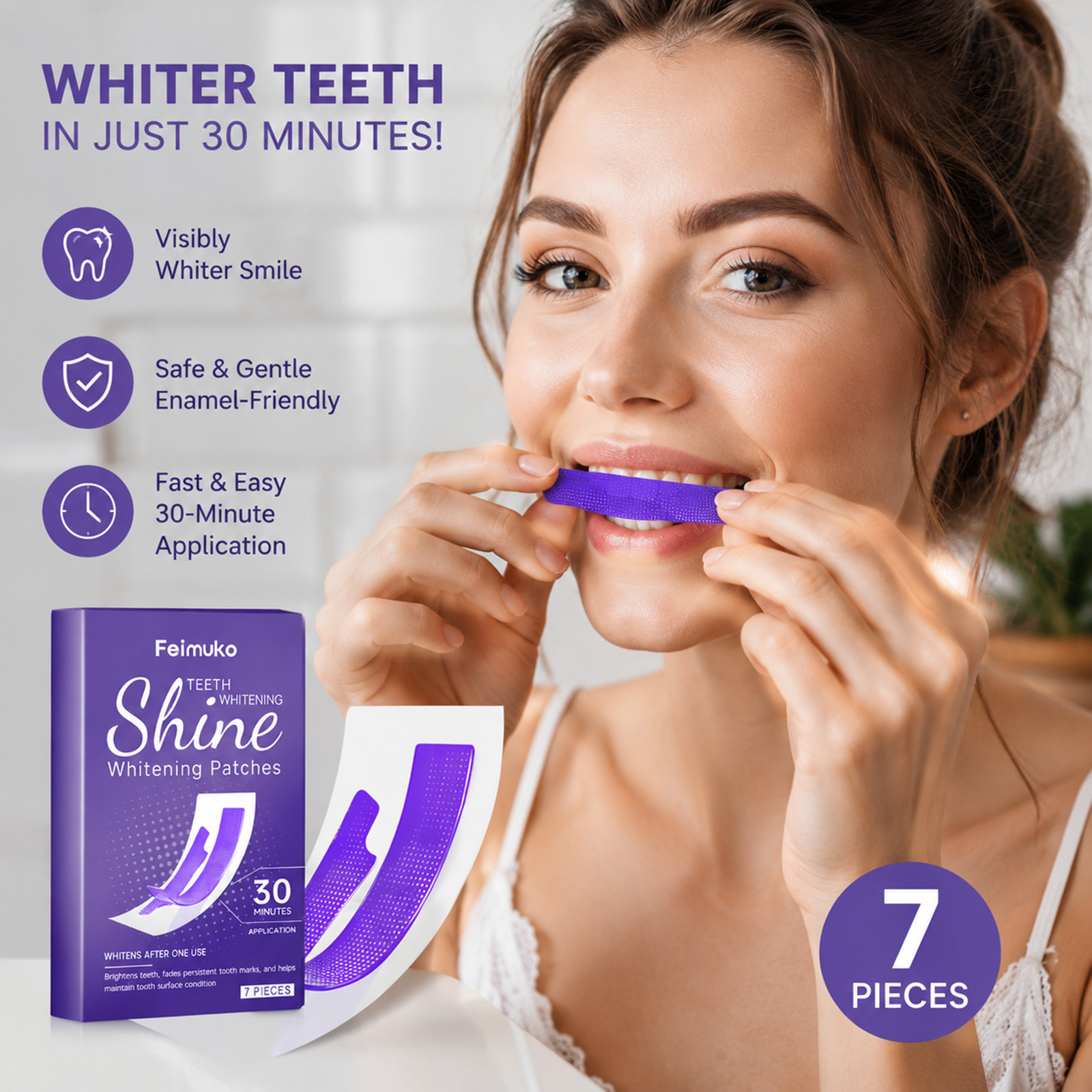 Teeth Whitening Strips - 30 Dakika Diş Beyazlatma Bantları Çıkarılabilir