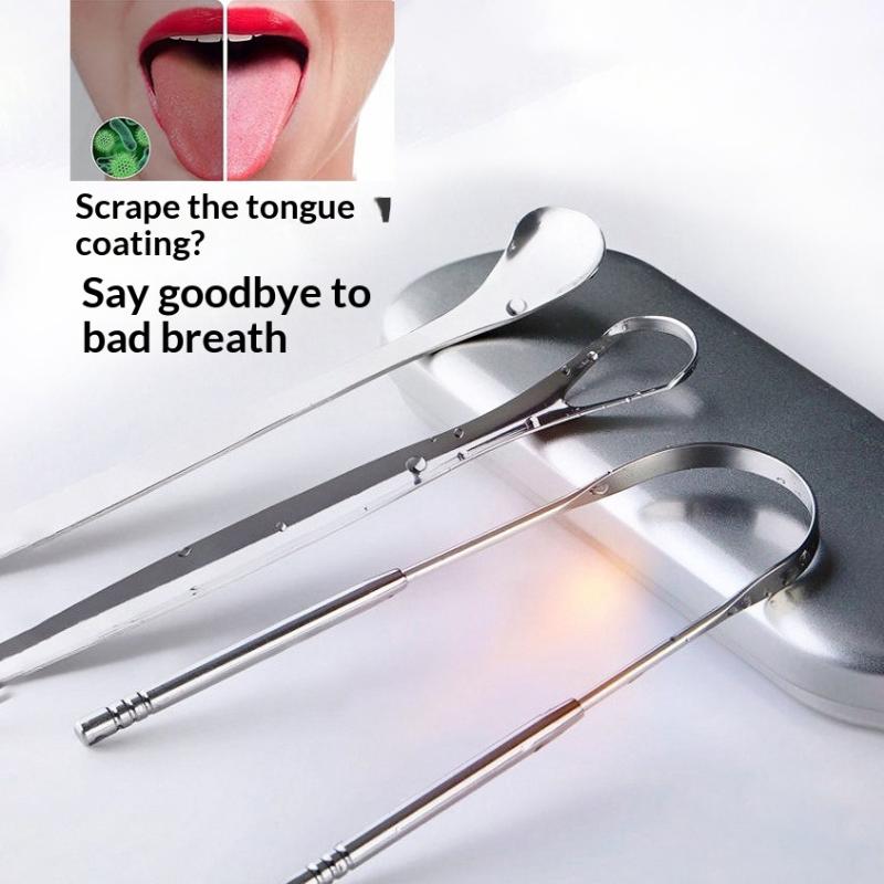 Tongue Scraper Metal - Paslanmaz Çelik Dil Kazıyıcı Seti Ağız