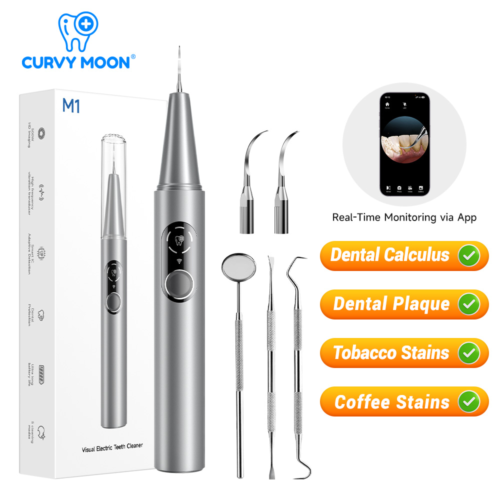 Whitening Teeth Dentist - CURVY MOON Görünür Elektrikli Ultrasonik Diş