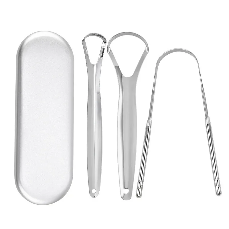Tongue Scraper Metal - Premium 1 adet/3 adet Metal Dil