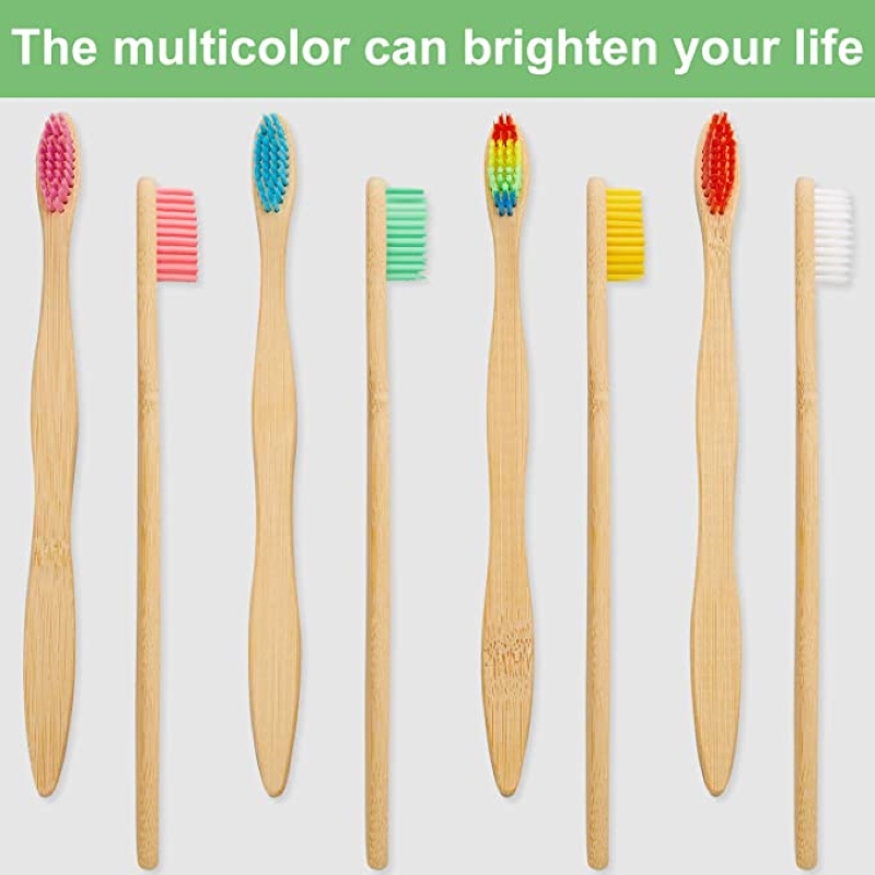 Teeth Whitening Logo - 50/100 adet renkli doğal bambu diş