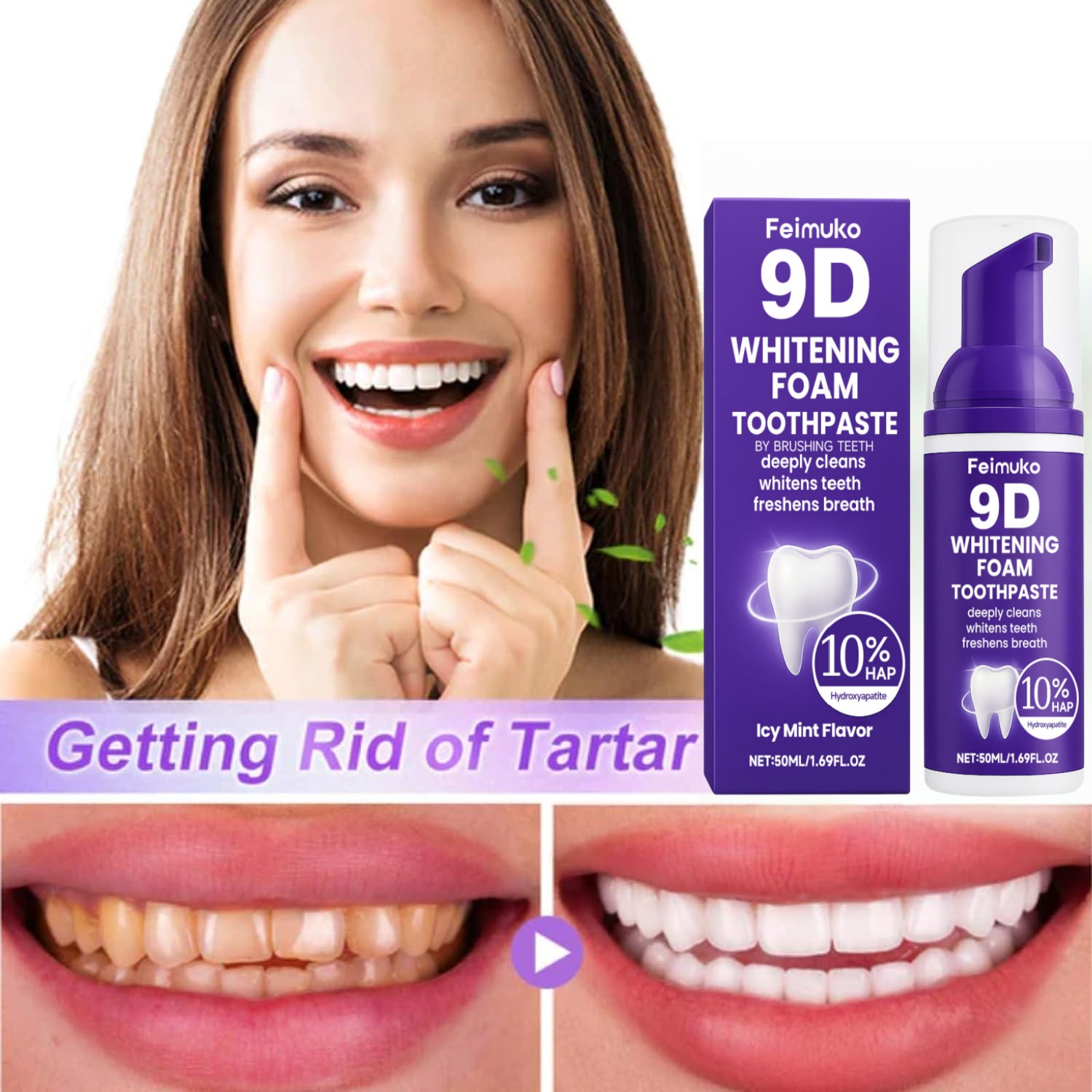 Teeth Whitening Mousse - Diş Beyazlatıcı Mousse Diş Lekelerini Derinlemesine