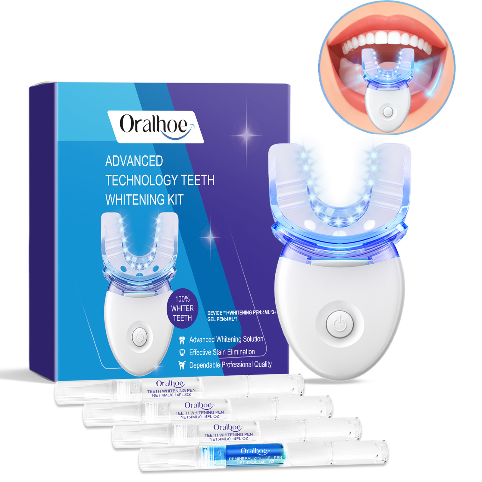 Teeth Whitening Paste - Profesyonel Diş Beyazlatma LED Işık Kiti,