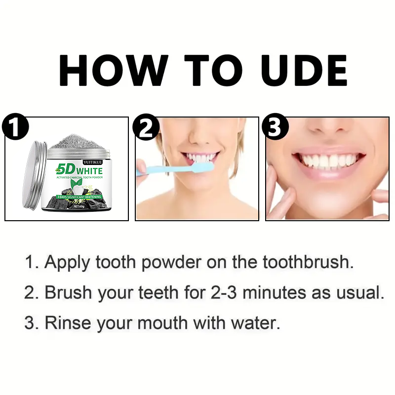 YUlTlKUE 5D Beyaz Aktif Kömür  - Teeth Whitening Charcoal Powder incelemesi ve fiyatı