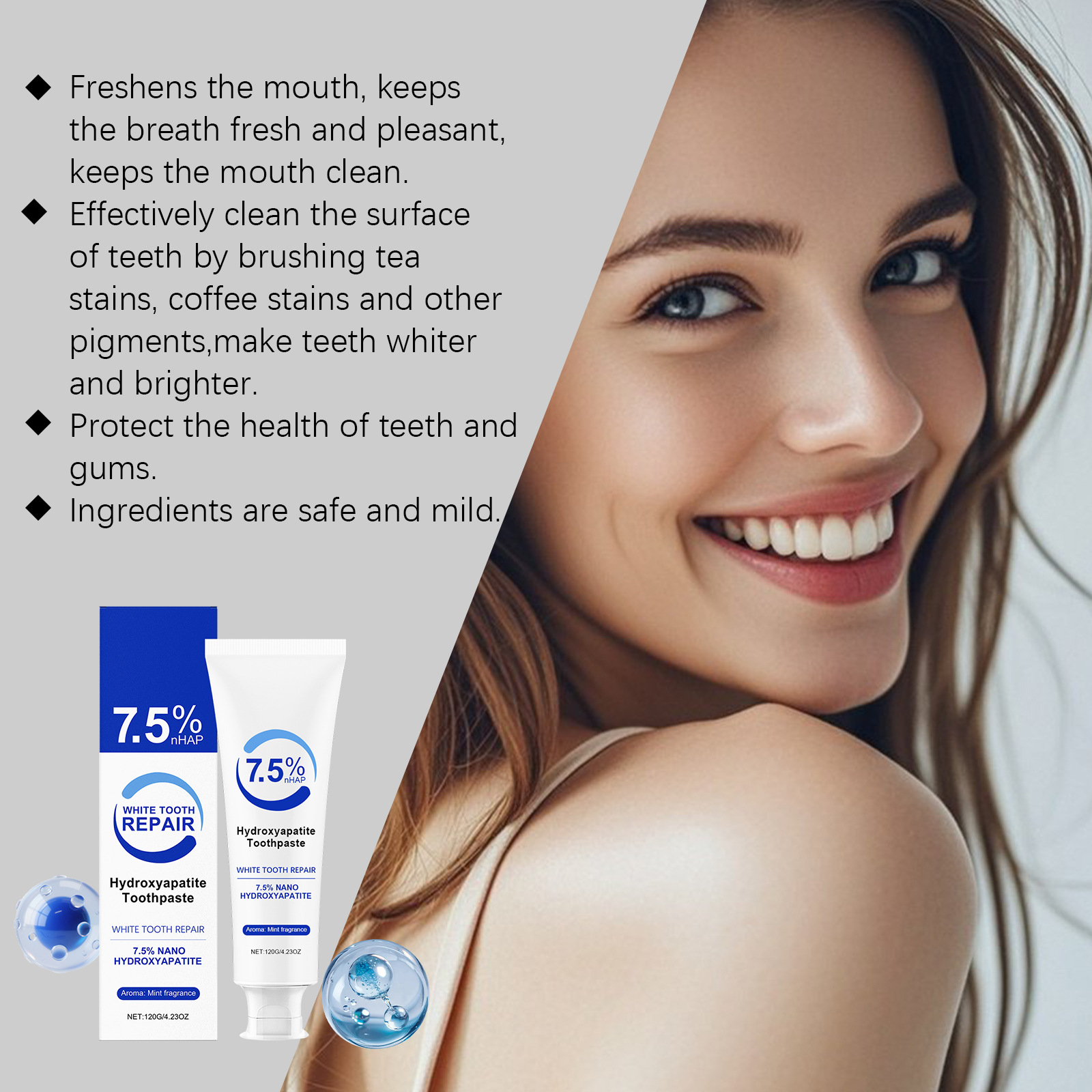 %7,5 Hidroksiapatitli Naneli D - Teeth Whitening Foam Toothpaste incelemesi ve fiyatı