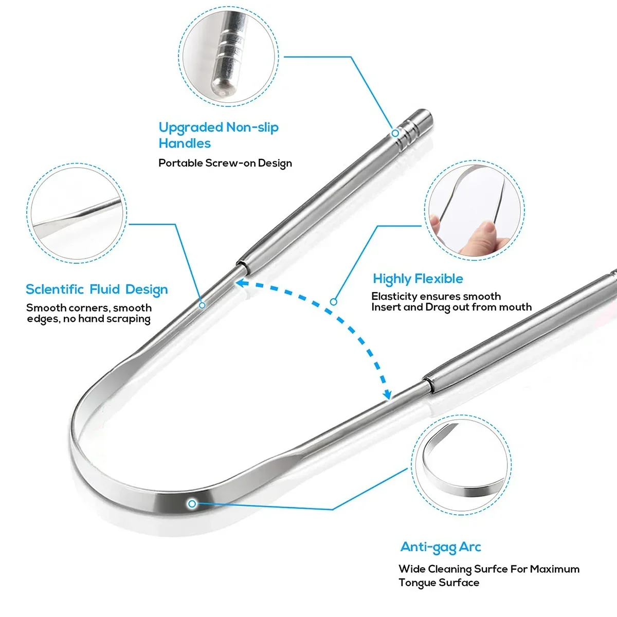 Premium 1 adet/3 adet Metal Di - Tongue Scraper Metal incelemesi ve fiyatı