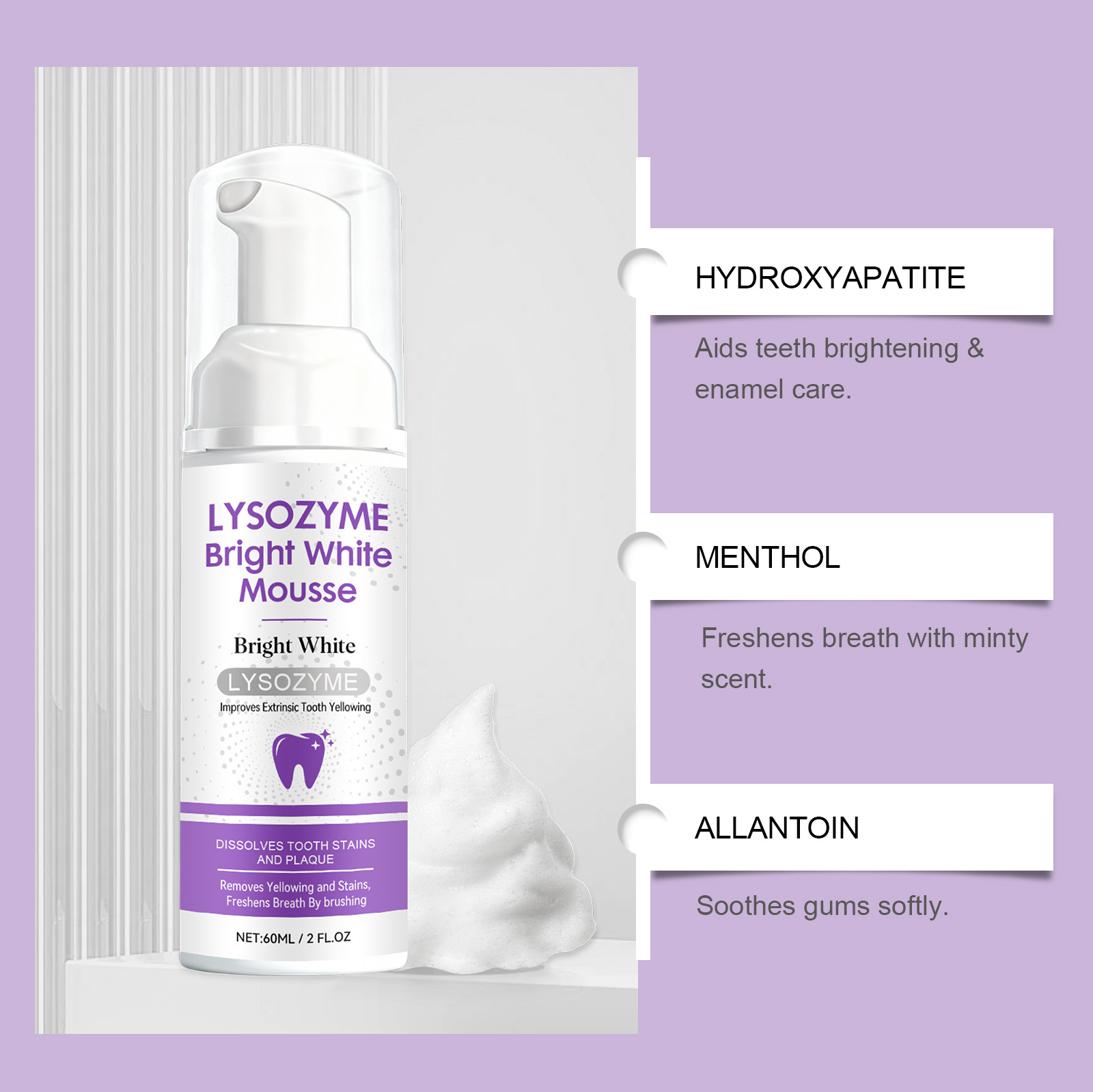 Hidroksiapatit Beyaz Diş Köpüğ - Teeth Whitening Foam Toothpaste incelemesi ve fiyatı